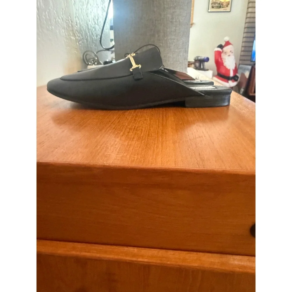 NWT Steve Madden Galiea Classic Black Leather Mule Business Loafer Flats Size 9 - Picture 8 of 9